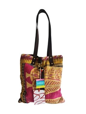 NWT Sari Bari Free Trade Hand Made Upcycled Tote Bag Made in India